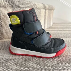 SOREL Kids Black and Red Winter Boots